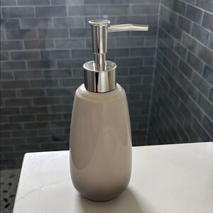 Austin Horn Gray Soap Dispenser with Silver Accents